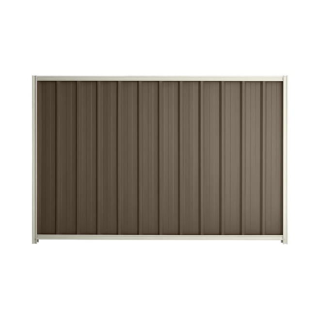 Good Neighbour® Superdek® 1500mm High Fence Panel Sheet: Banyan Brown Post/Track: Off White