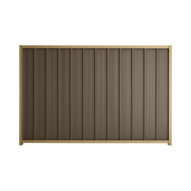 Good Neighbour® Superdek® 1500mm High Fence Panel Sheet: Banyan Brown Post/Track: Wheat