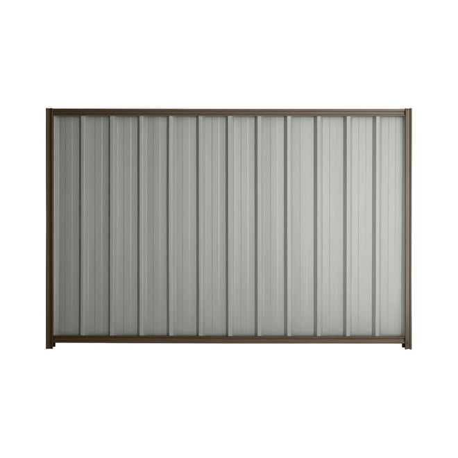 Good Neighbour® Superdek® 1500mm High Fence Panel Sheet: Gull Grey Post/Track: Banyan Brown