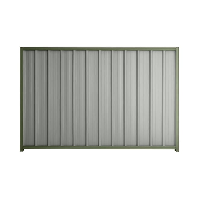 Good Neighbour® Superdek® 1500mm High Fence Panel Sheet: Gull Grey Post/Track: Mist Green