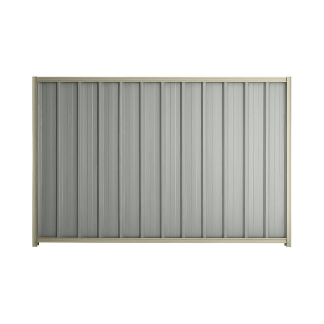 Good Neighbour® Superdek® 1500mm High Fence Panel Sheet: Gull Grey Post/Track: Moss Vale Sand