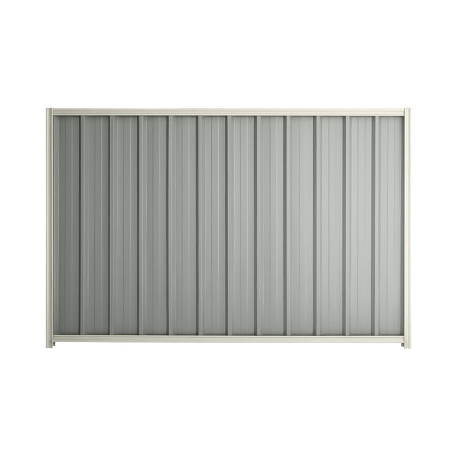 Good Neighbour® Superdek® 1500mm High Fence Panel Sheet: Gull Grey Post/Track: Off White