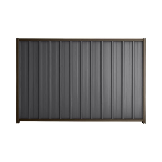 Good Neighbour® Superdek® 1500mm High Fence Panel Sheet: Granite Post/Track: Banyan Brown