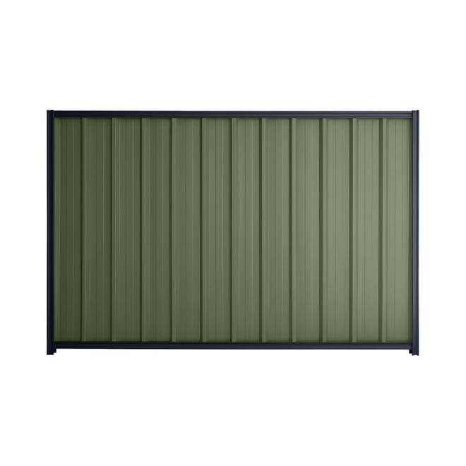 Good Neighbour® Superdek® 1500mm High Fence Panel Sheet: Mist Green Post/Track: Dark Stone