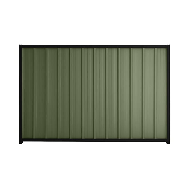 Good Neighbour® Superdek® 1500mm High Fence Panel Sheet: Mist Green Post/Track: Ebony