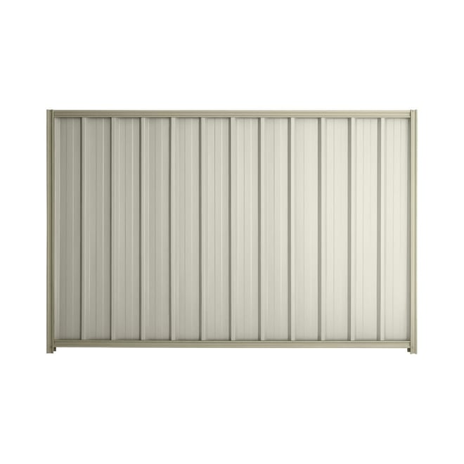 Good Neighbour® Superdek® 1500mm High Fence Panel Sheet: Off White Post/Track: Moss Vale Sand