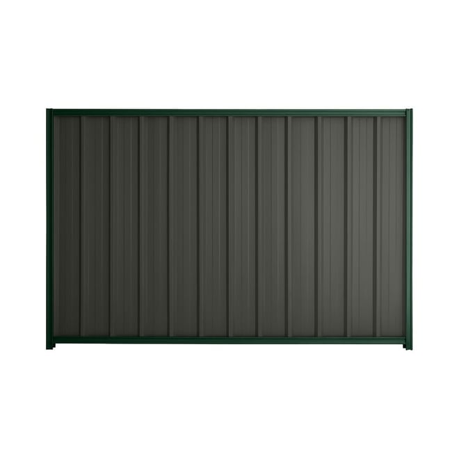 Good Neighbour® Superdek® 1500mm High Fence Panel Sheet: Slate Grey Post/Track: Caulfield Green