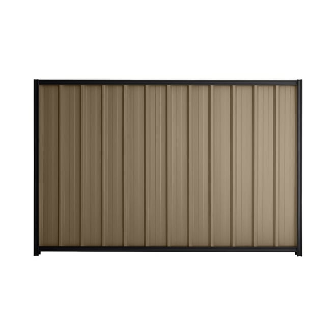 Good Neighbour® Superdek® 1800mm High Fence Panel Sheet: Beige Post/Track: Gun Metal Grey