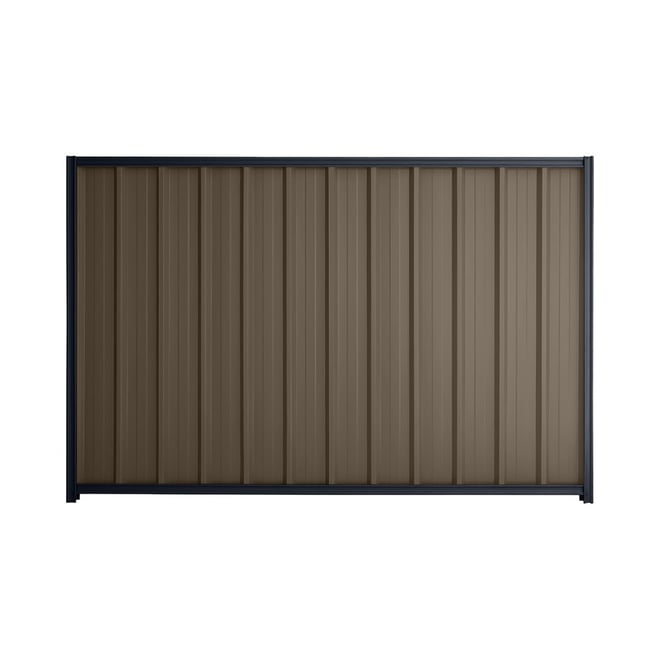 Good Neighbour® Superdek® 1800mm High Fence Panel Sheet: Banyan Brown Post/Track: Dark Stone