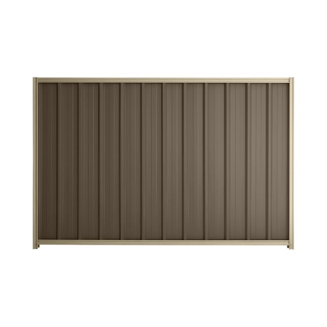 Good Neighbour® Superdek® 1800mm High Fence Panel Sheet: Banyan Brown Post/Track: Merino