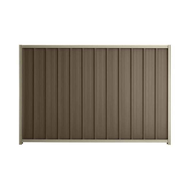 Good Neighbour® Superdek® 1800mm High Fence Panel Sheet: Banyan Brown Post/Track: Moss Vale Sand