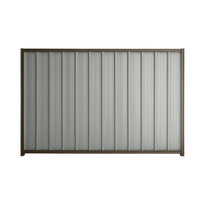 Good Neighbour® Superdek® 1800mm High Fence Panel Sheet: Gull Grey Post/Track: Banyan Brown