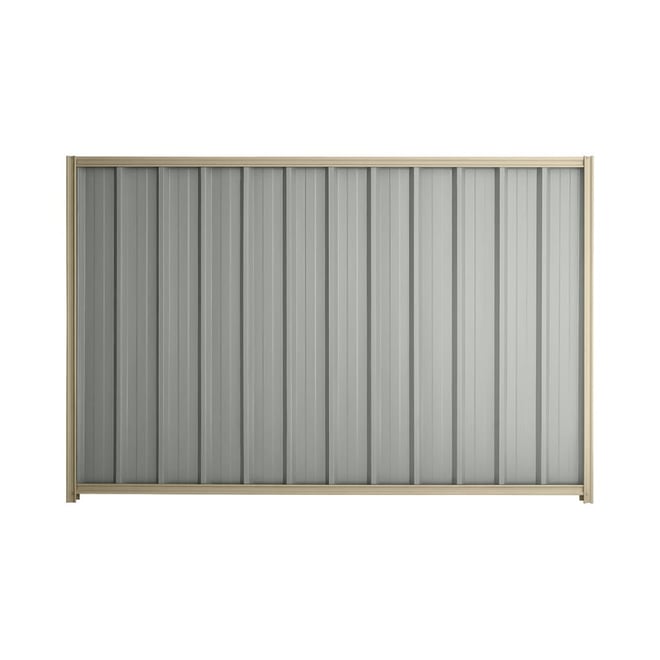 Good Neighbour® Superdek® 1800mm High Fence Panel Sheet: Gull Grey Post/Track: Merino