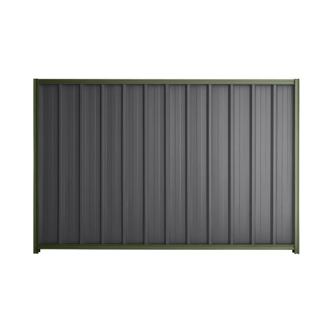 Good Neighbour® Superdek® 1800mm High Fence Panel Sheet: Granite Post/Track: Mist Green