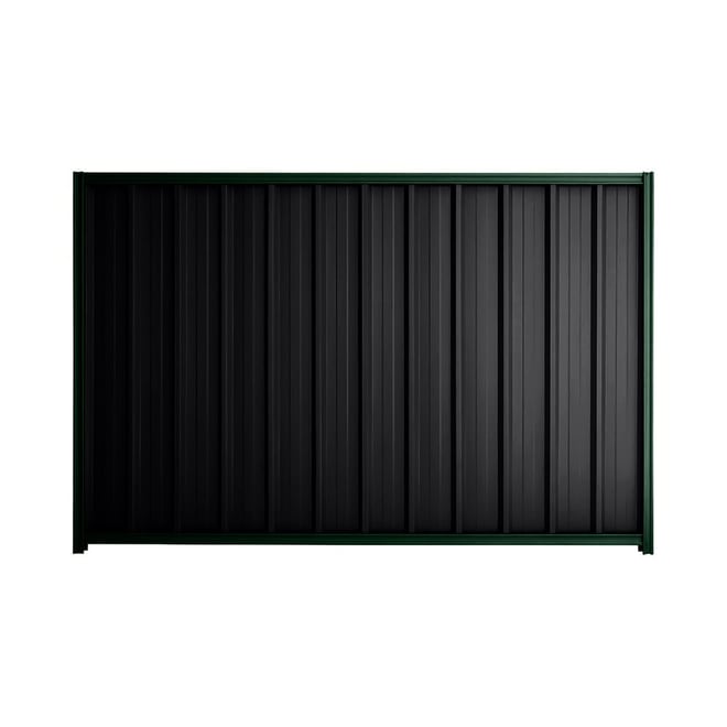 Good Neighbour® Superdek® 1800mm High Fence Panel Sheet: Gun Metal Grey Post/Track: Caulfield Green