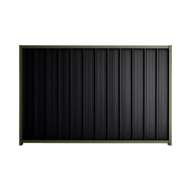 Good Neighbour® Superdek® 1800mm High Fence Panel Sheet: Gun Metal Grey Post/Track: Mist Green