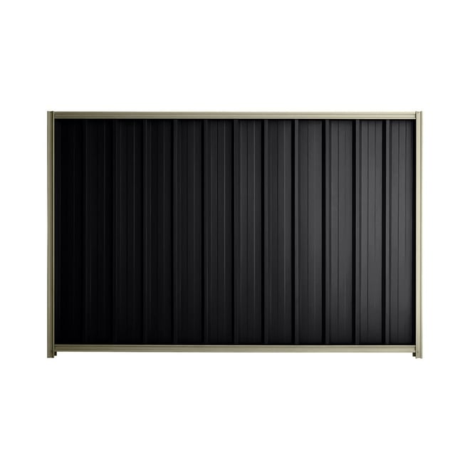 Good Neighbour® Superdek® 1800mm High Fence Panel Sheet: Gun Metal Grey Post/Track: Moss Vale Sand