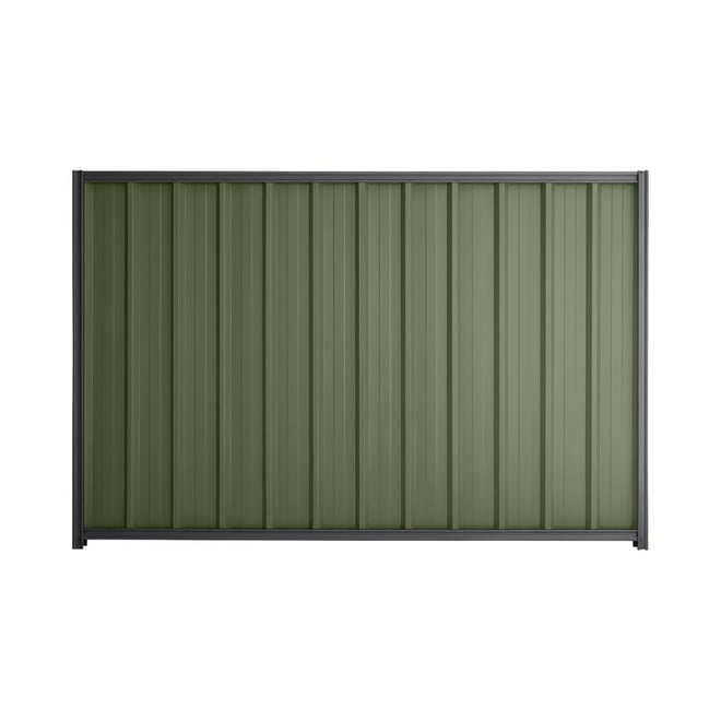 Good Neighbour® Superdek® 1800mm High Fence Panel Sheet: Mist Green Post/Track: Granite