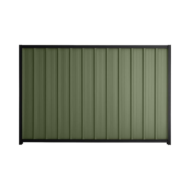 Good Neighbour® Superdek® 1800mm High Fence Panel Sheet: Mist Green Post/Track: Gun Metal Grey