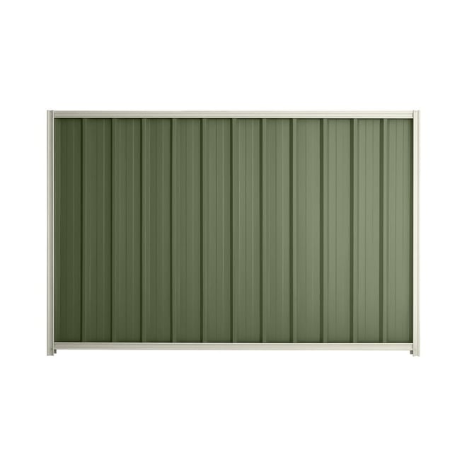 Good Neighbour® Superdek® 1800mm High Fence Panel Sheet: Mist Green Post/Track: Off White
