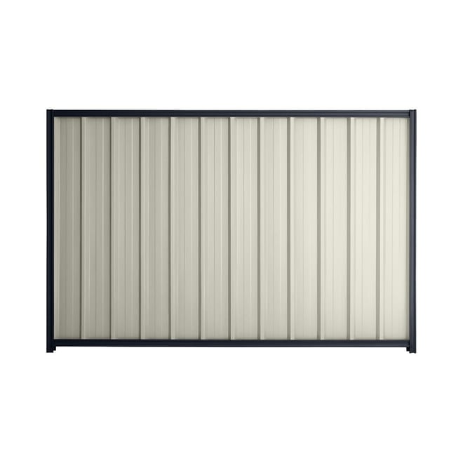 Good Neighbour® Superdek® 1800mm High Fence Panel Sheet: Off White Post/Track: Dark Stone