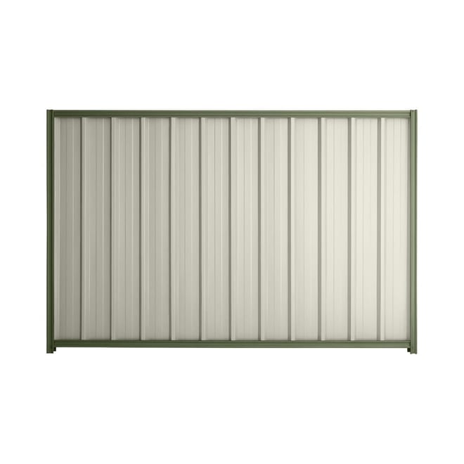 Good Neighbour® Superdek® 1800mm High Fence Panel Sheet: Off White Post/Track: Mist Green