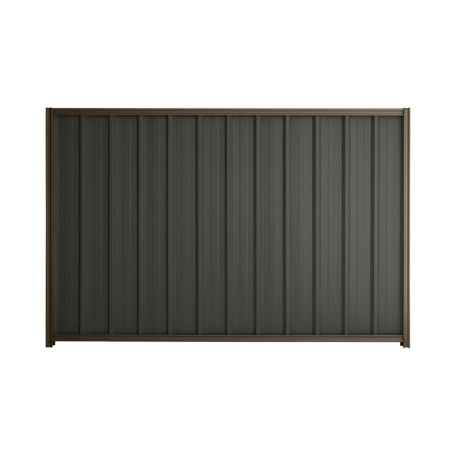 Good Neighbour® Superdek® 1800mm High Fence Panel Sheet: Slate Grey Post/Track: Banyan Brown