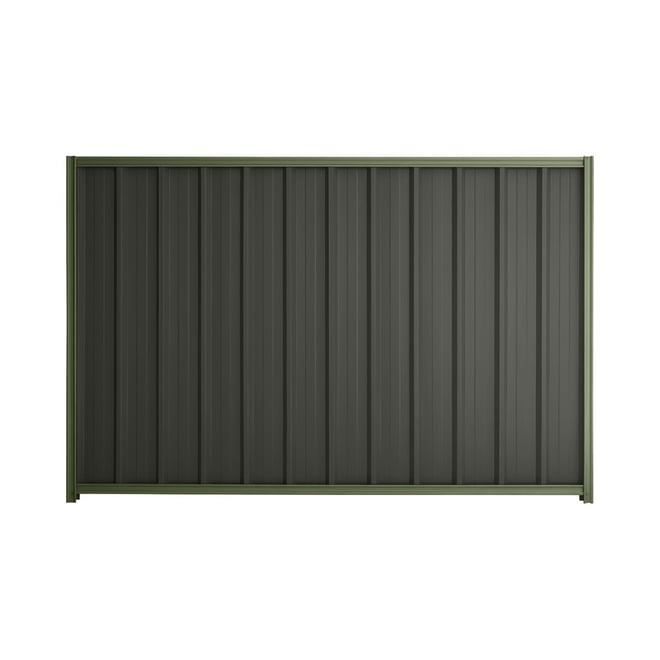 Good Neighbour® Superdek® 1800mm High Fence Panel Sheet: Slate Grey Post/Track: Mist Green