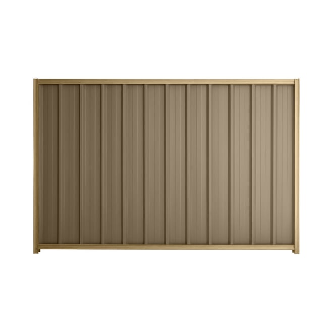 Good Neighbour® Superdek® 2100mm High Fence Panel Sheet: Beige Post/Track: Caulfield Green