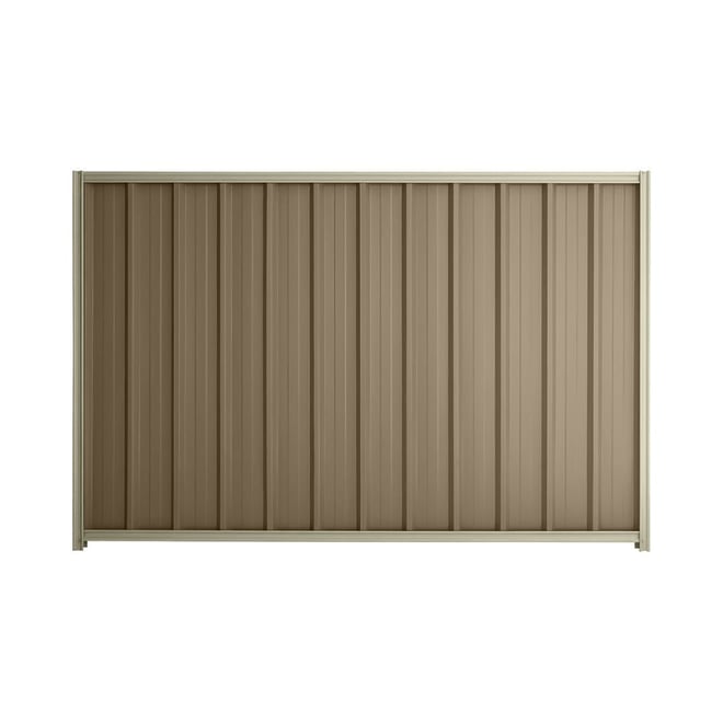 Good Neighbour® Superdek® 2100mm High Fence Panel Sheet: Beige Post/Track: Moss Vale Sand