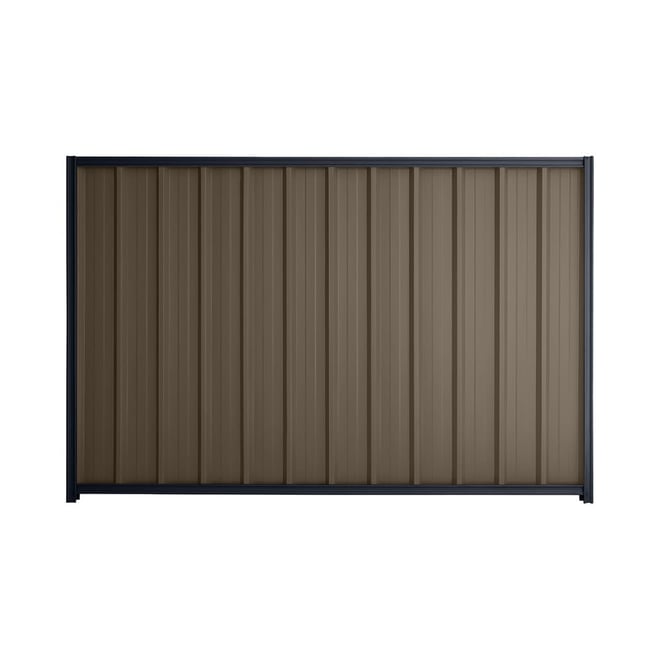 Good Neighbour® Superdek® 2100mm High Fence Panel Sheet: Banyan Brown Post/Track: Dark Stone