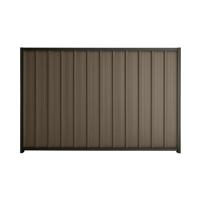 Good Neighbour® Superdek® 2100mm High Fence Panel Sheet: Banyan Brown Post/Track: Slate Grey
