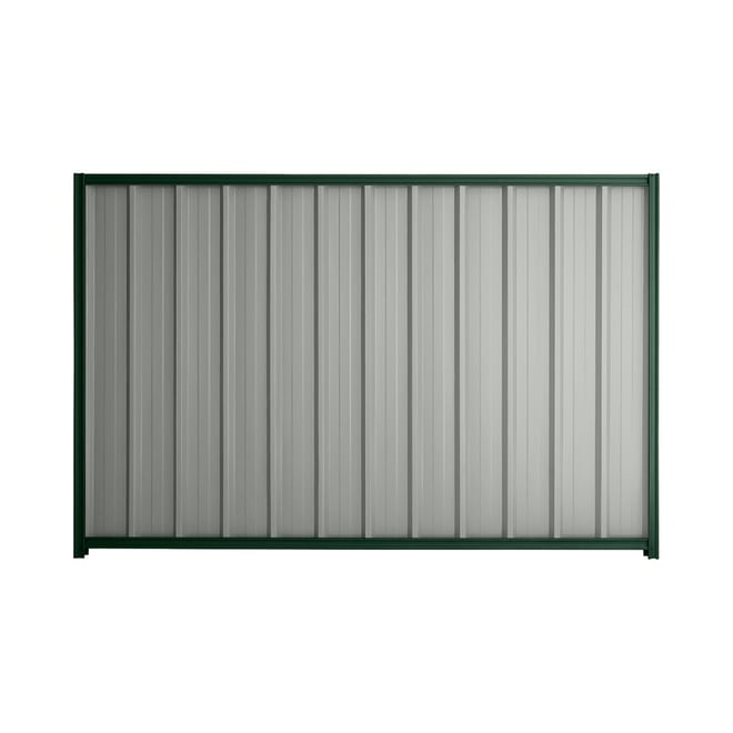 Good Neighbour® Superdek® 2100mm High Fence Panel Sheet: Gull Grey Post/Track: Caulfield Green