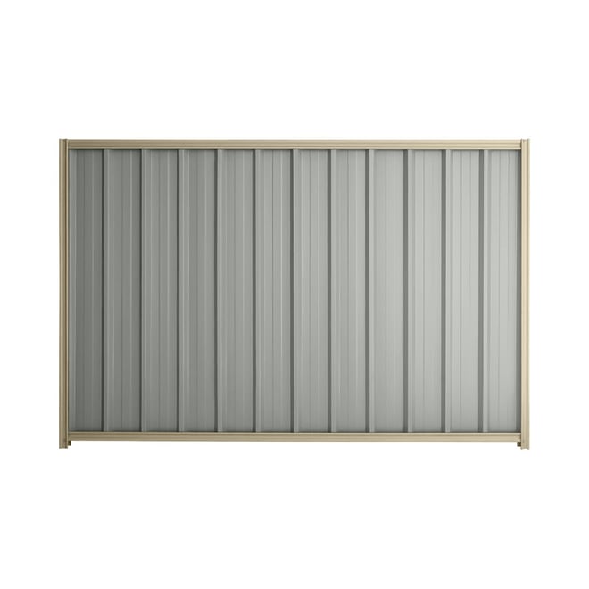 Good Neighbour® Superdek® 2100mm High Fence Panel Sheet: Gull Grey Post/Track: Merino