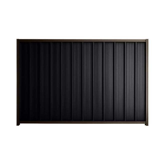 Good Neighbour® Superdek® 2100mm High Fence Panel Sheet: Gun Metal Grey Post/Track: Banyan Brown