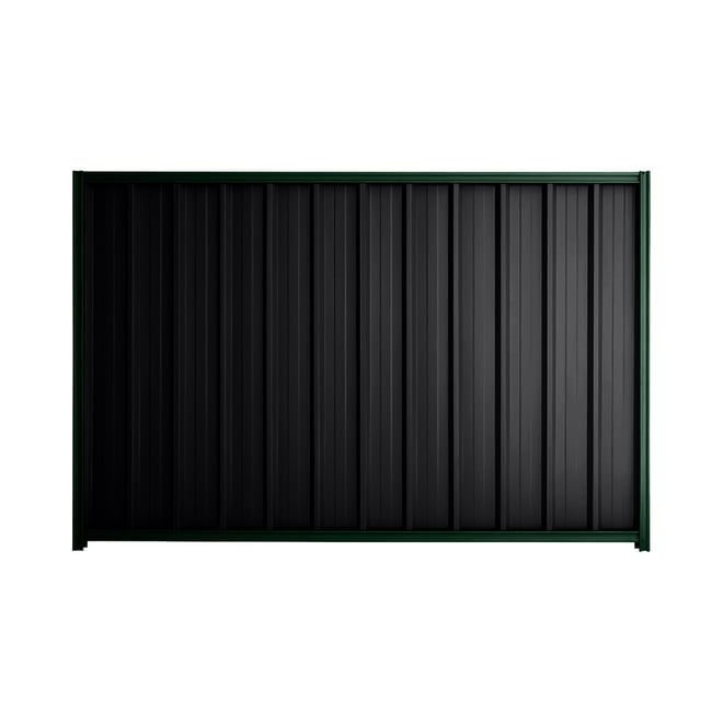 Good Neighbour® Superdek® 2100mm High Fence Panel Sheet: Gun Metal Grey Post/Track: Caulfield Green