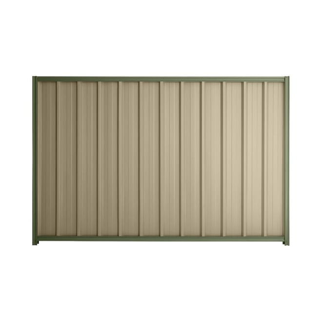 Good Neighbour® Superdek® 2100mm High Fence Panel Sheet: Merino Post/Track: Mist Green