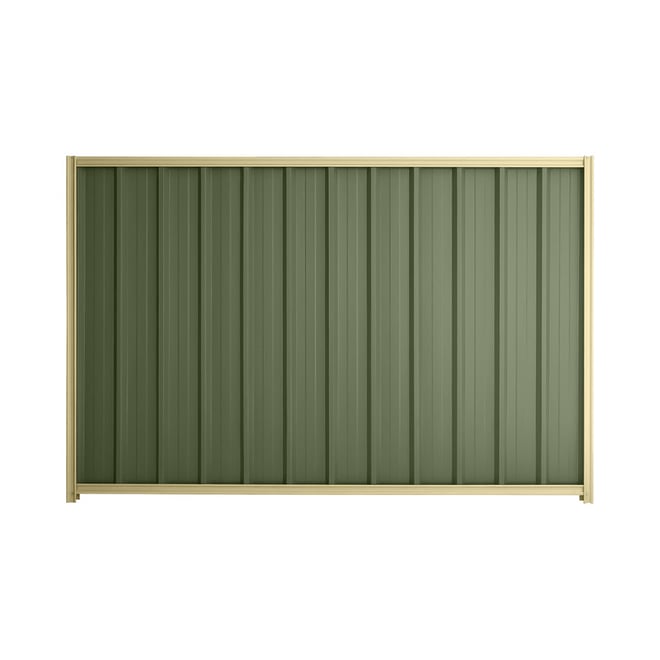 Good Neighbour® Superdek® 2100mm High Fence Panel Sheet: Mist Green Post/Track: Primrose