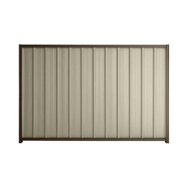 Good Neighbour® Superdek® 2100mm High Fence Panel Sheet: Moss Vale Sand Post/Track: Banyan Brown