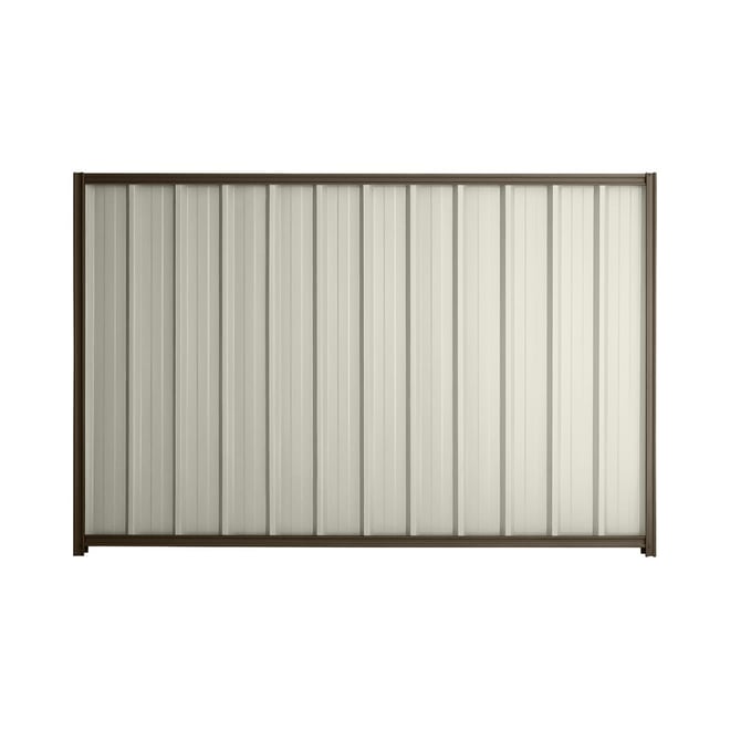 Good Neighbour® Superdek® 2100mm High Fence Panel Sheet: Off White Post/Track: Banyan Brown