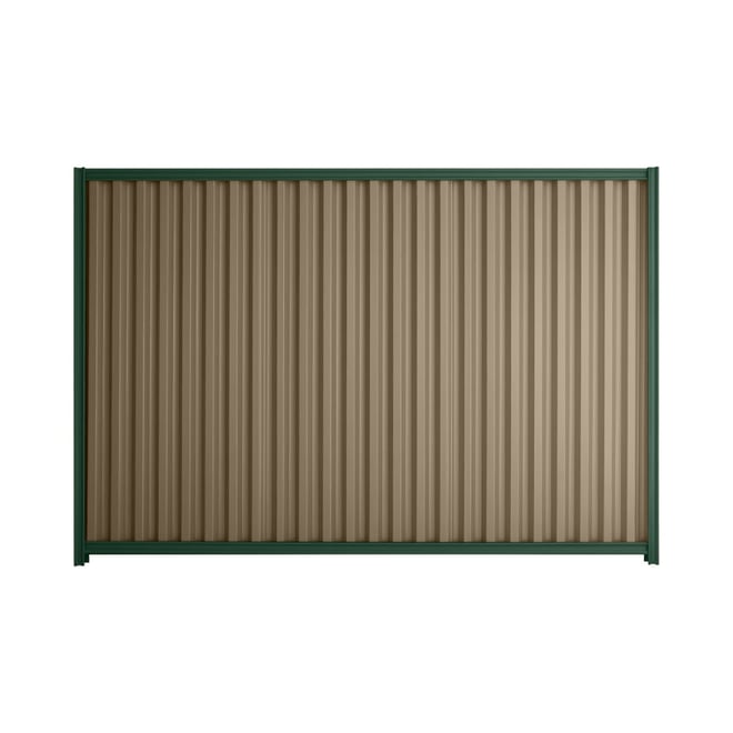 Good Neighbour® Smartspan® 1200mm High Fence Panel Sheet: Beige Post/Track: Caulfield Green