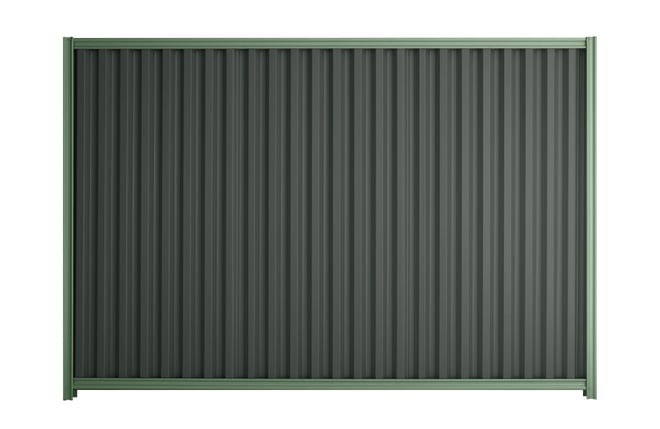 Good Neighbour Smartspan 1200mm High Fence Panel Sheet: Slate Grey, Post/Track: Mist Green