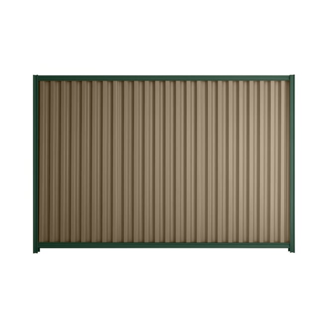 Good Neighbour® Smartspan® 1500mm High Fence Panel Sheet: Beige Post/Track: Caulfield Green