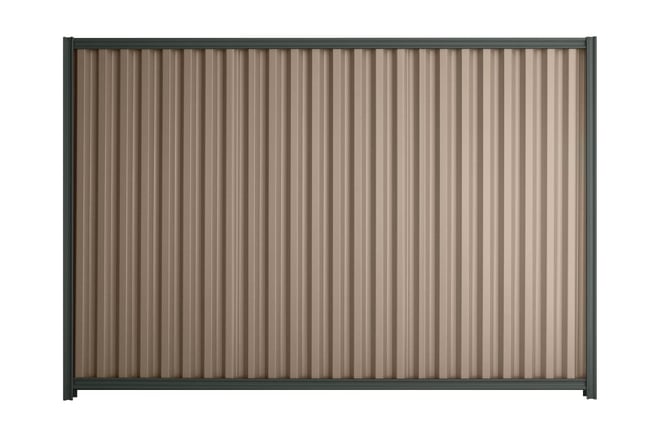 Good Neighbour Smartspan 1500mm High Fence Panel Sheet: Biege, Post/Track: Slate Grey