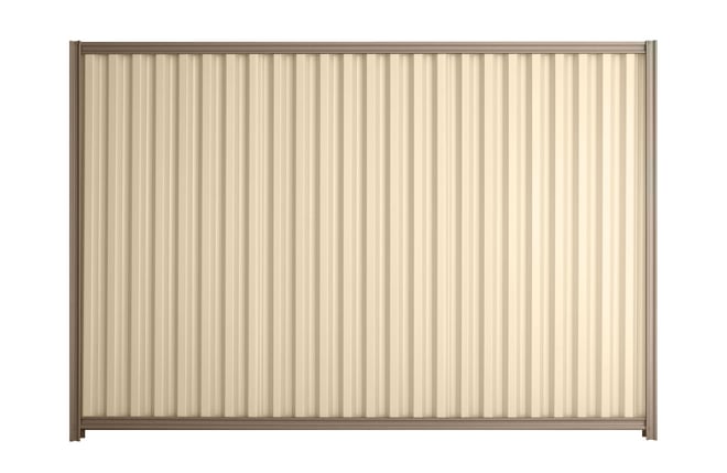 Good Neighbour Smartspan 1500mm High Fence Panel Sheet: Primrose, Post/Track: Beige
