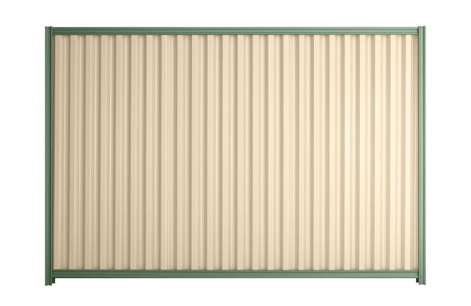 Good Neighbour Smartspan 1500mm High Fence Panel Sheet: Primrose, Post/Track: Mist Green