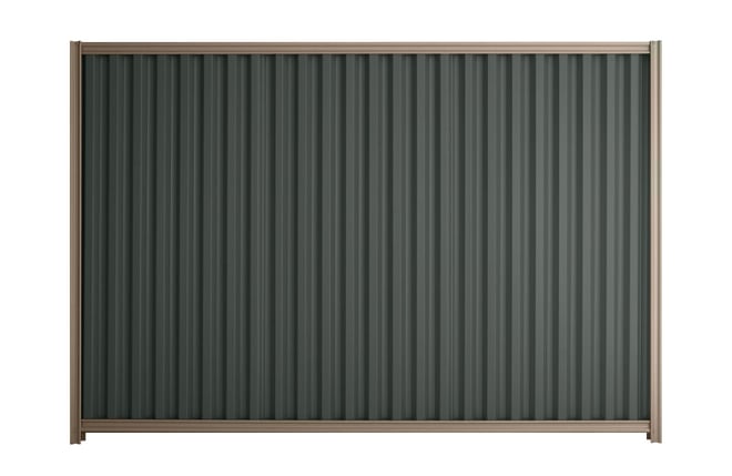 Good Neighbour Smartspan 1500mm High Fence Panel Sheet: Slate Grey, Post/Track: Beige