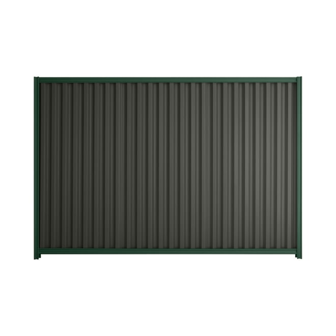 Good Neighbour® Smartspan® 1500mm High Fence Panel Sheet: Slate Grey Post/Track: Caulfield Green
