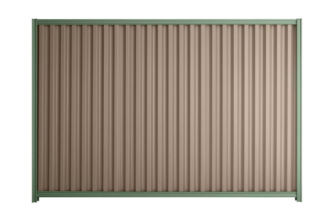 Good Neighbour Smartspan 1800mm High Fence Panel Sheet: Beige, Post/Track: Mist Green