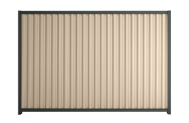 Good Neighbour Smartspan 1800mm High Fence Panel Sheet: Merino, Post/Track: Slate Grey